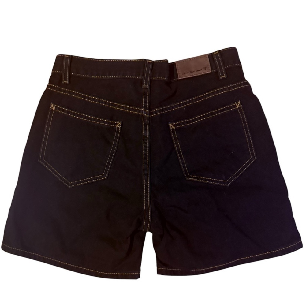 Vintage Calvin Klein Black Denim Mid Shorts Size 4 - Picture 2 of 4